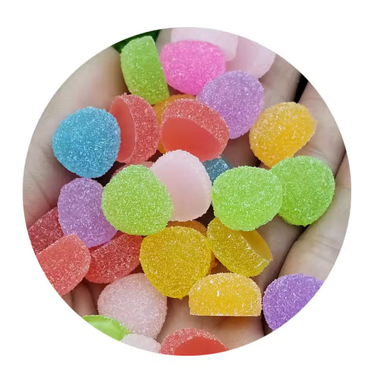 20/50/100 Pcs Sweet Mixed 13mm Half Round Soft Candy Flat Back Scrapbooking Hair Bow Center Embellishments DIY Accessories
