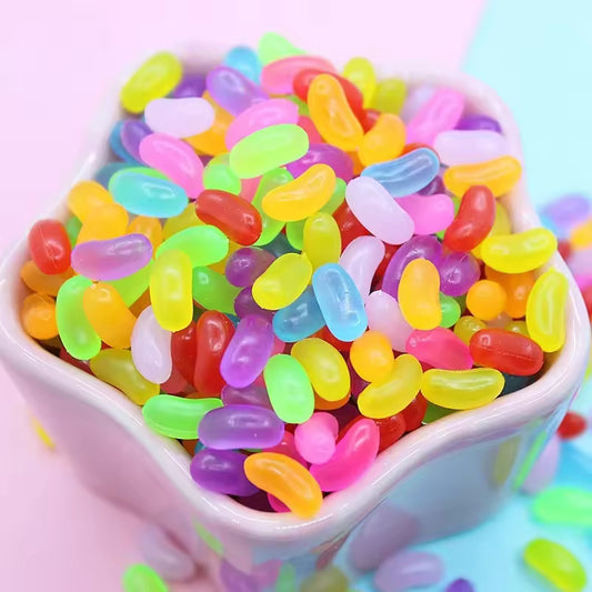 10pcs Resin Mini Candy Bean Decoration Miniature Accessories Embellishments Craft Supplies Scrapbooking Cabochon Flatback DIY